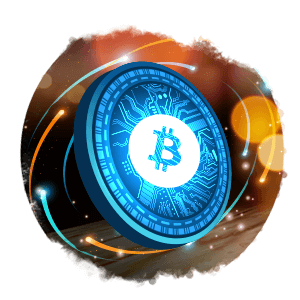 blue futuristic bitcoin cash coin